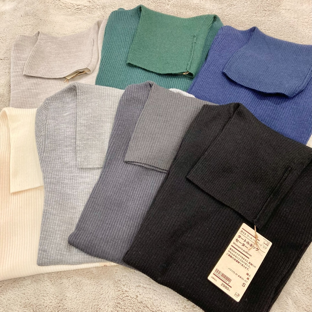 【ザ・モール仙台長町】婦人　洗えるウールハイゲージリブタートルネックセーター