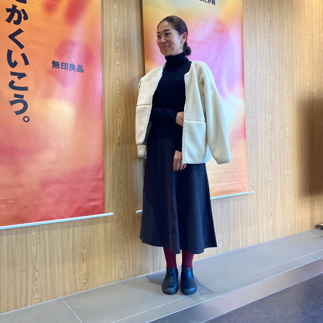 ボアフリースジャケット肩掛け