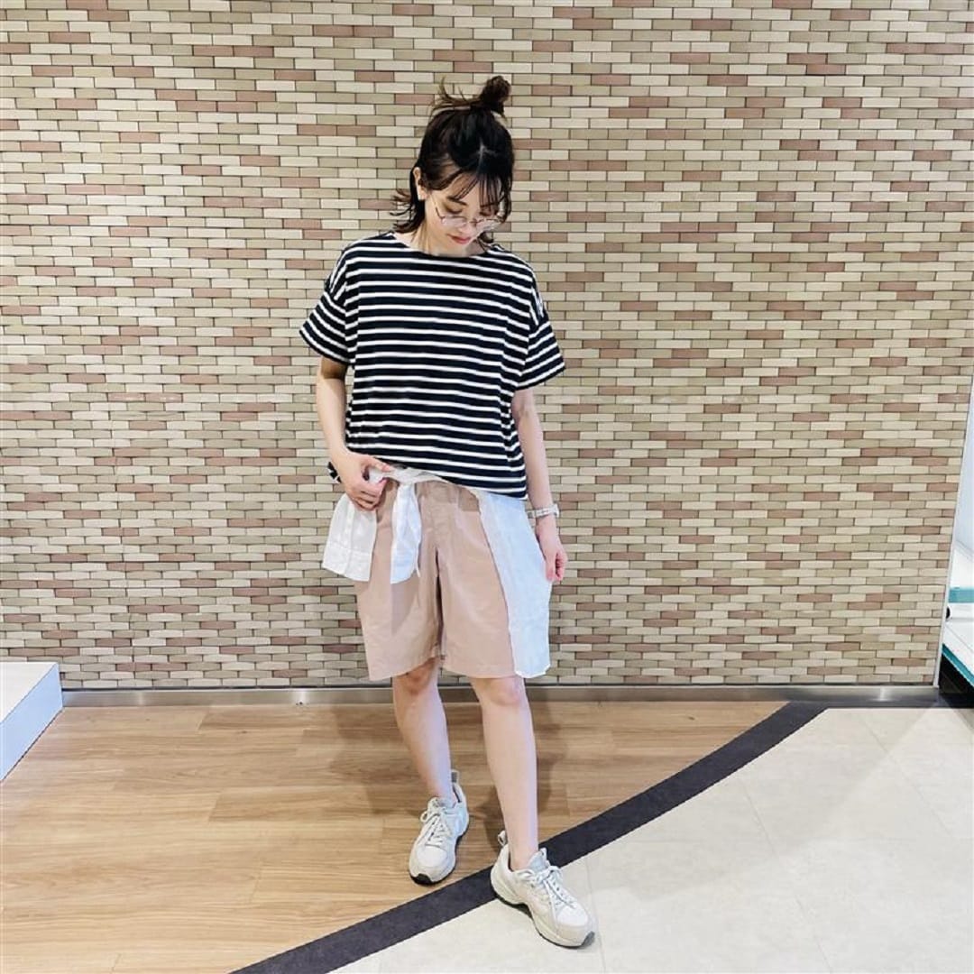 婦人ボーダーTコーデ