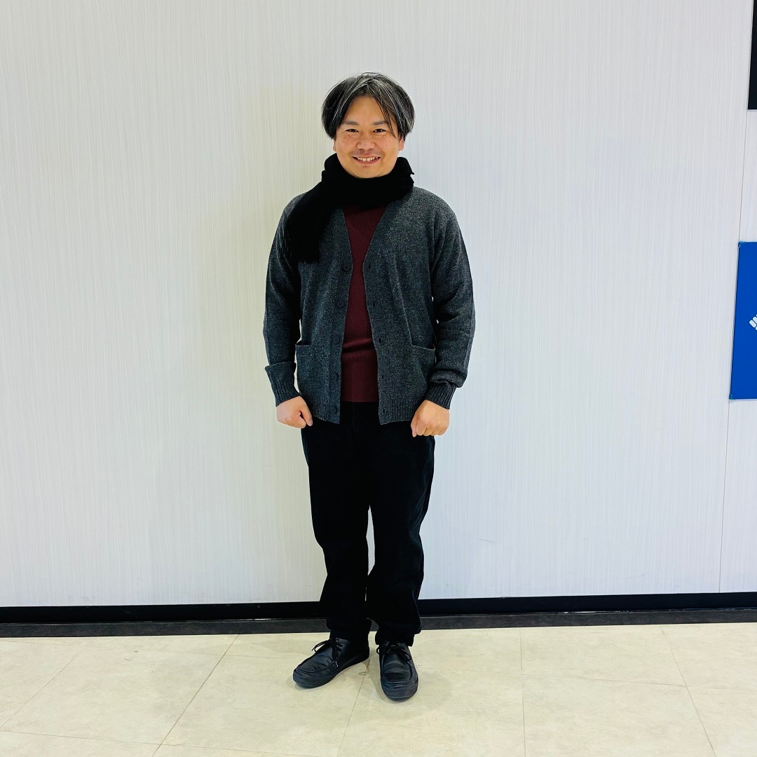 紳士　ウールカーディガンコーデ