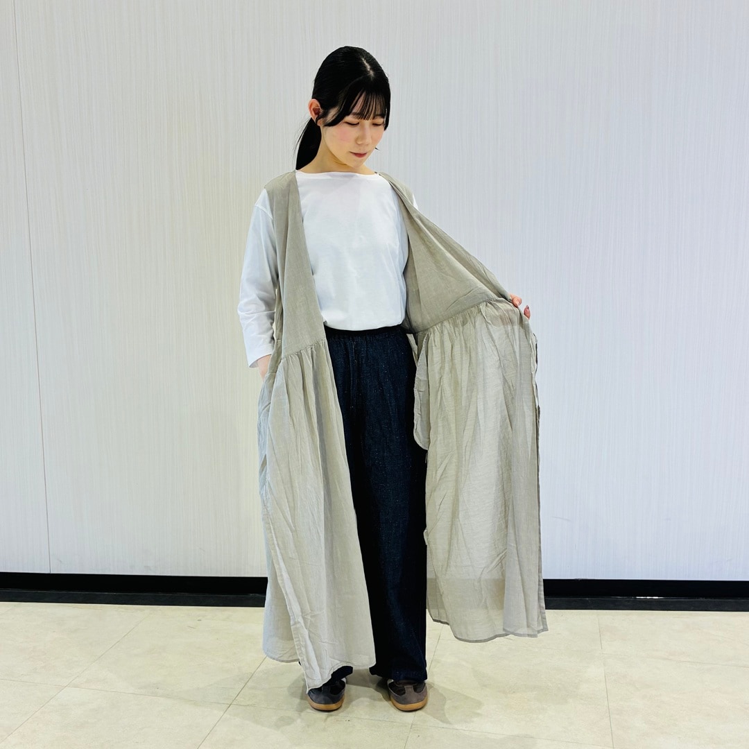 婦人強撚カシュクールワンピコーデ