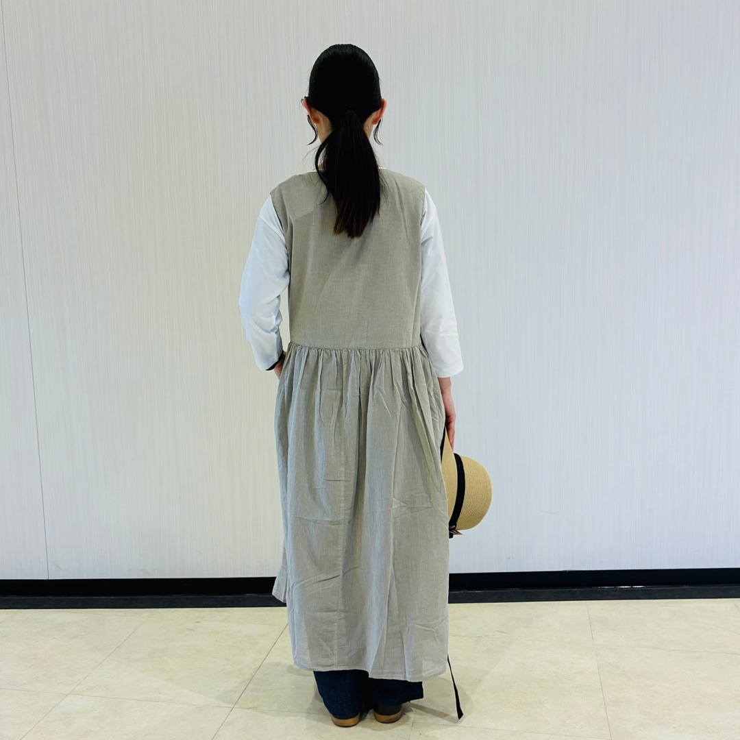 婦人強撚カシュクールワンピコーデ