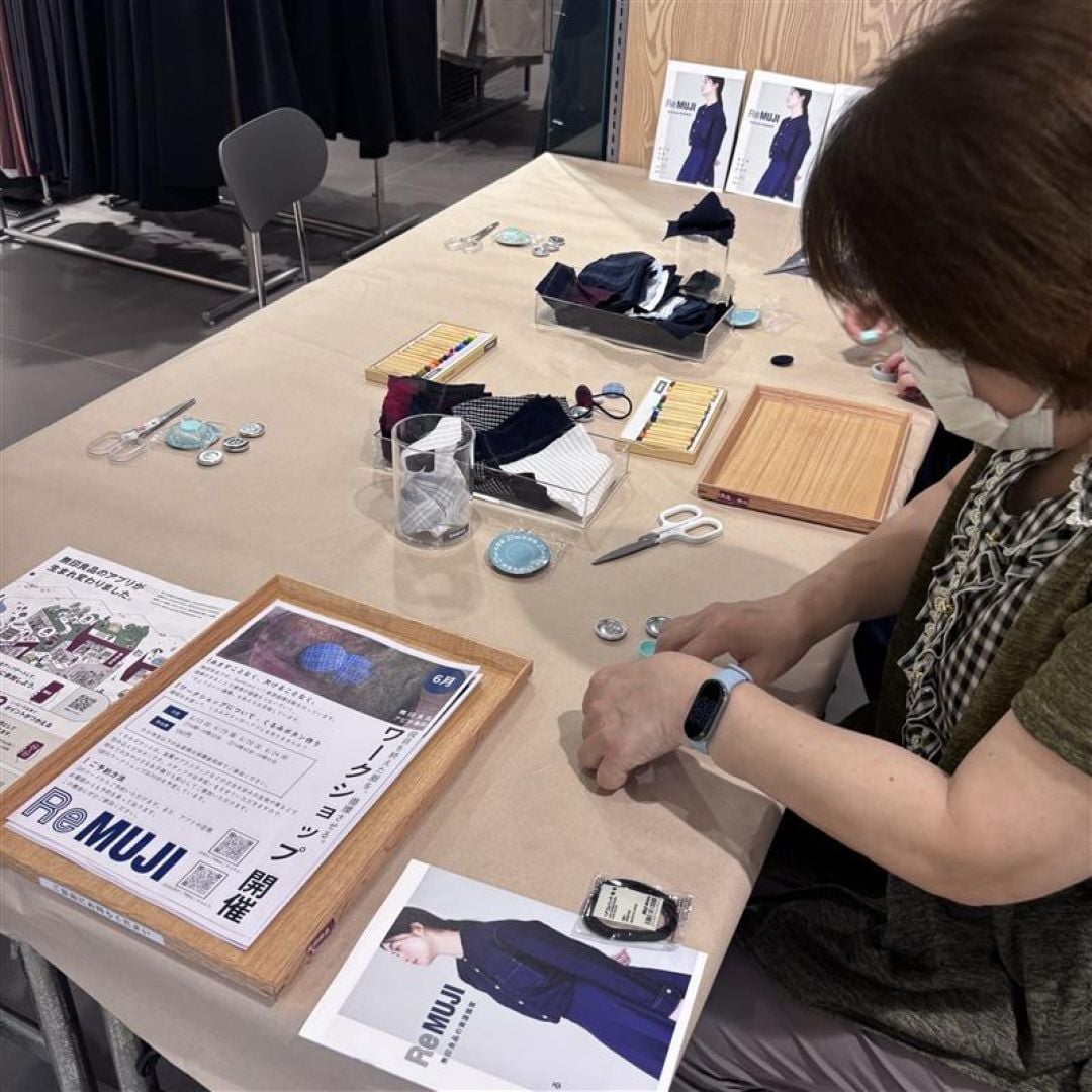 【アピタ島田】くるみボタン製作画像