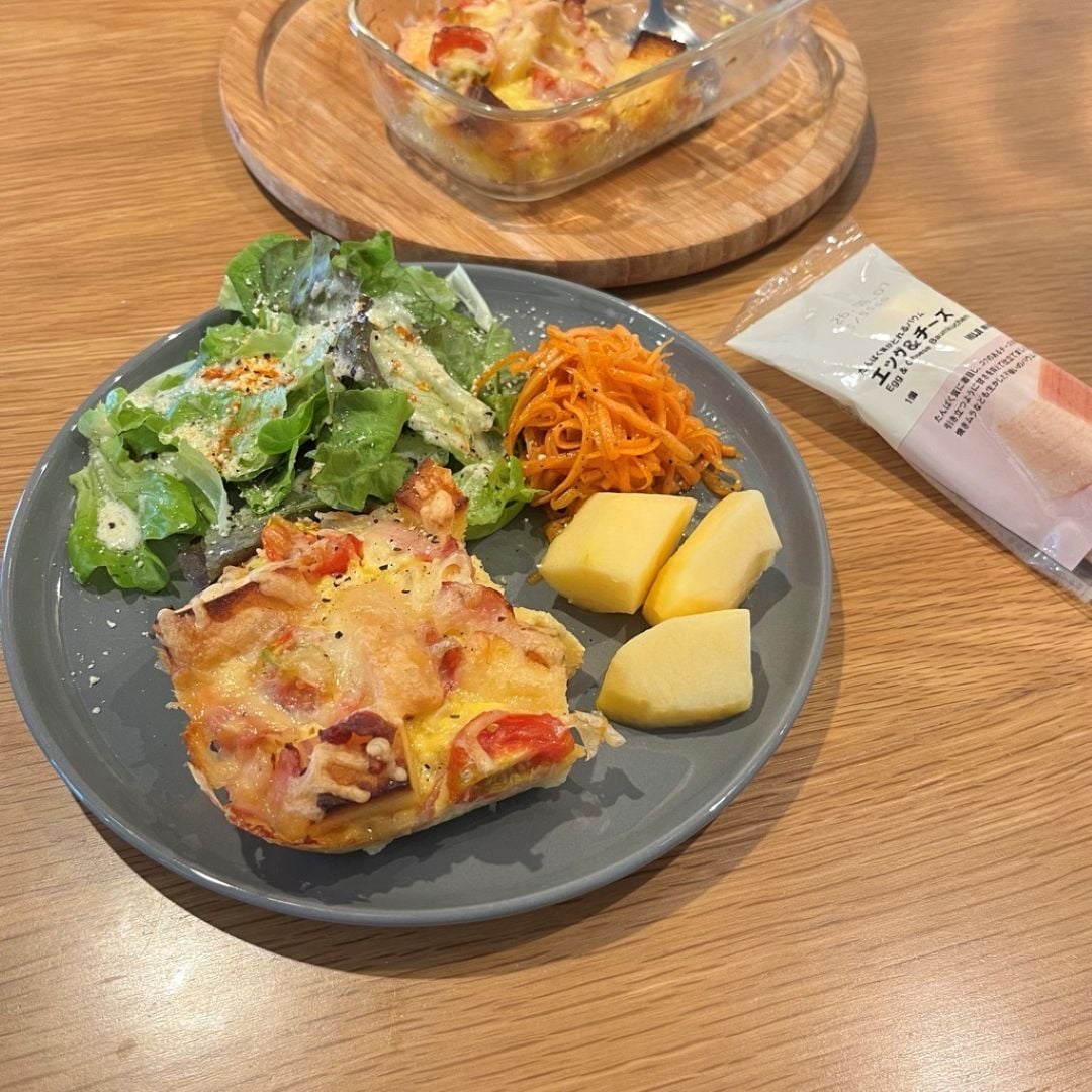 【アピタ島田】　栄養・成分がとれるバウムを使った「キッシュ風バウムプディング」_h5mnW5
