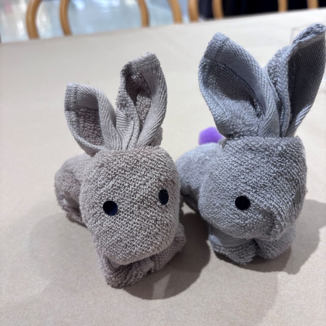 【アピタ島田】ハンドタオルでつくるウサギのぬいぐるみ制作画像