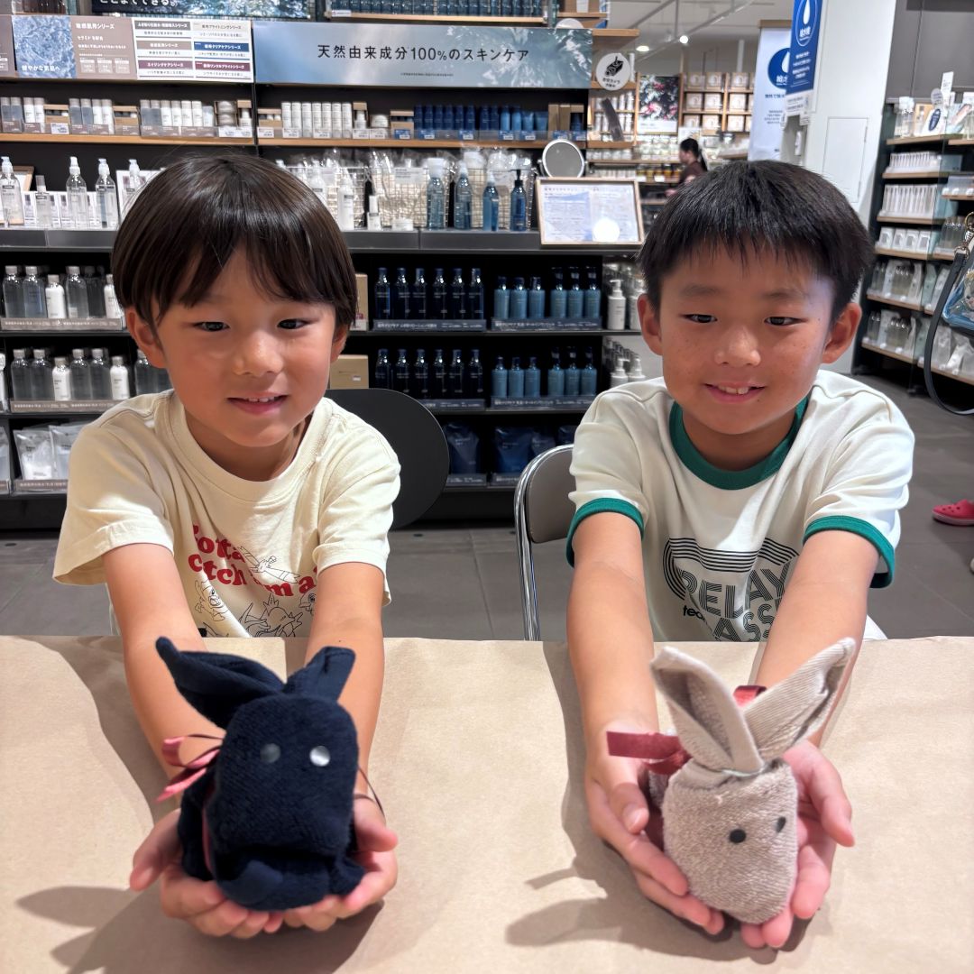 【アピタ島田】ハンドタオルでつくるウサギのぬいぐるみ制作画像