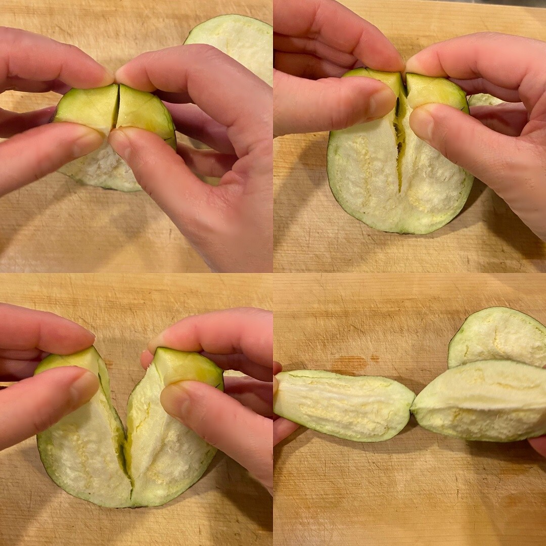 ナスの裂き方
