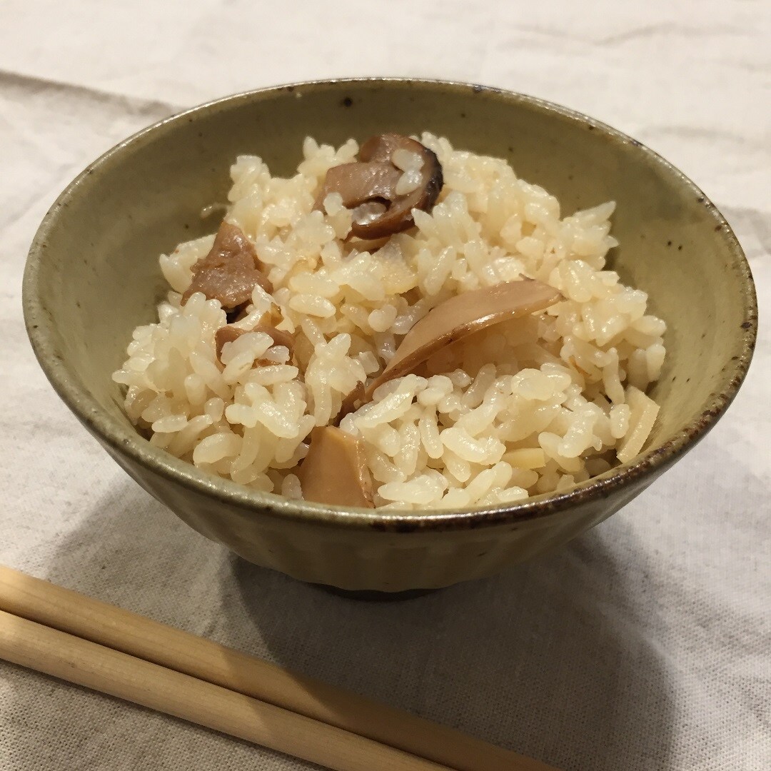 松茸と鶏肉のごはん