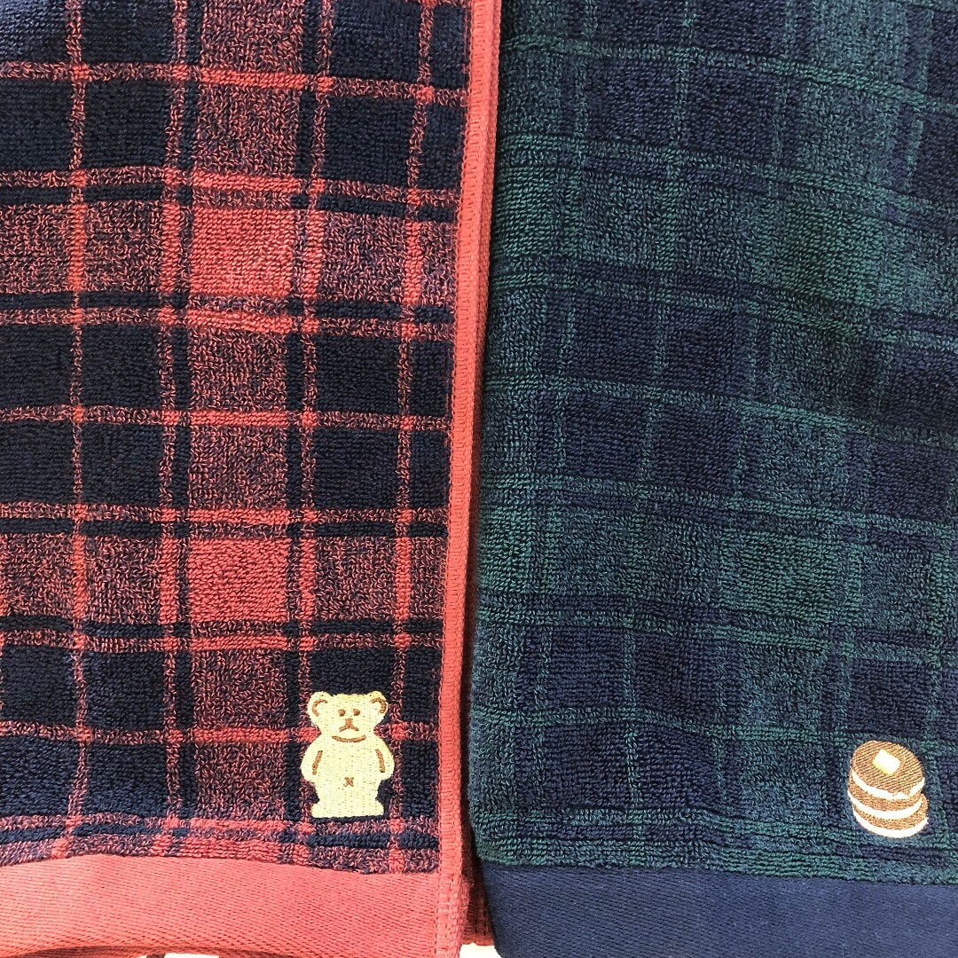 【名古屋名鉄百貨店】刺繍チェック柄タオル