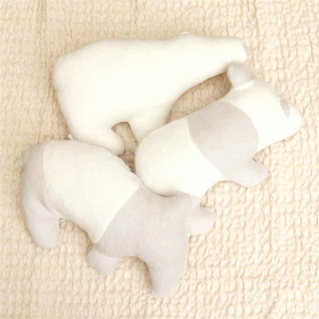 3種類のミニサイズの動物クッション