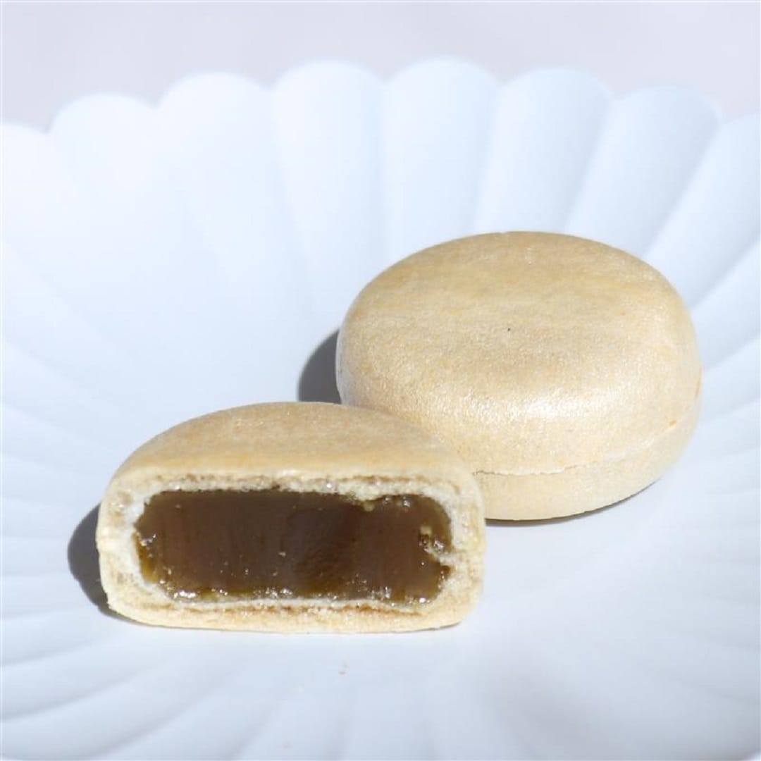 抹茶もなかの断面