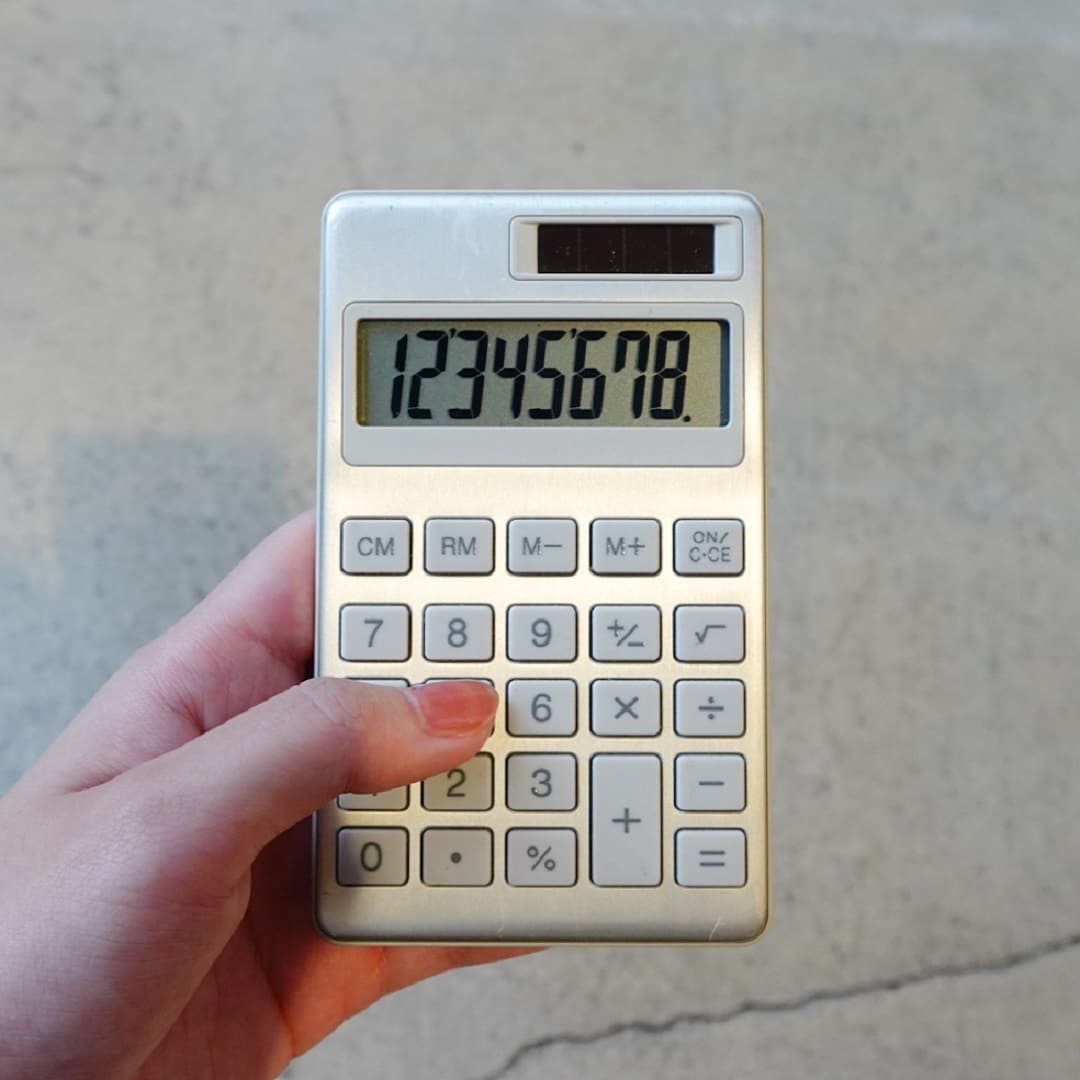 数字を打ち込んだ電卓