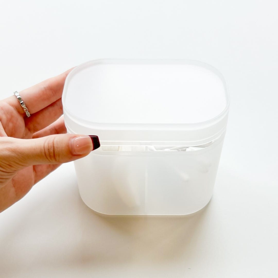 再生ポリプロピレン入りコットン綿棒ケースの写真