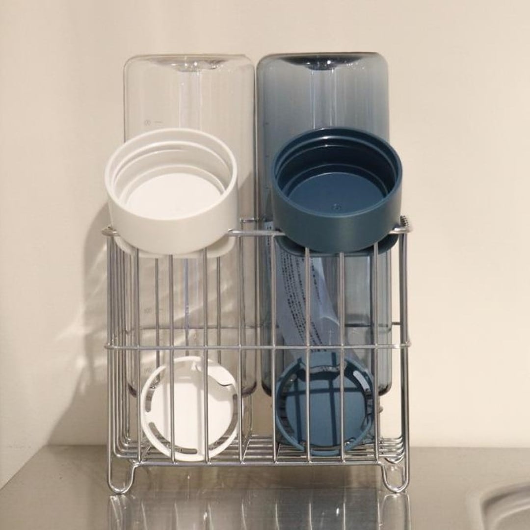 ステンレスボトルラックの写真