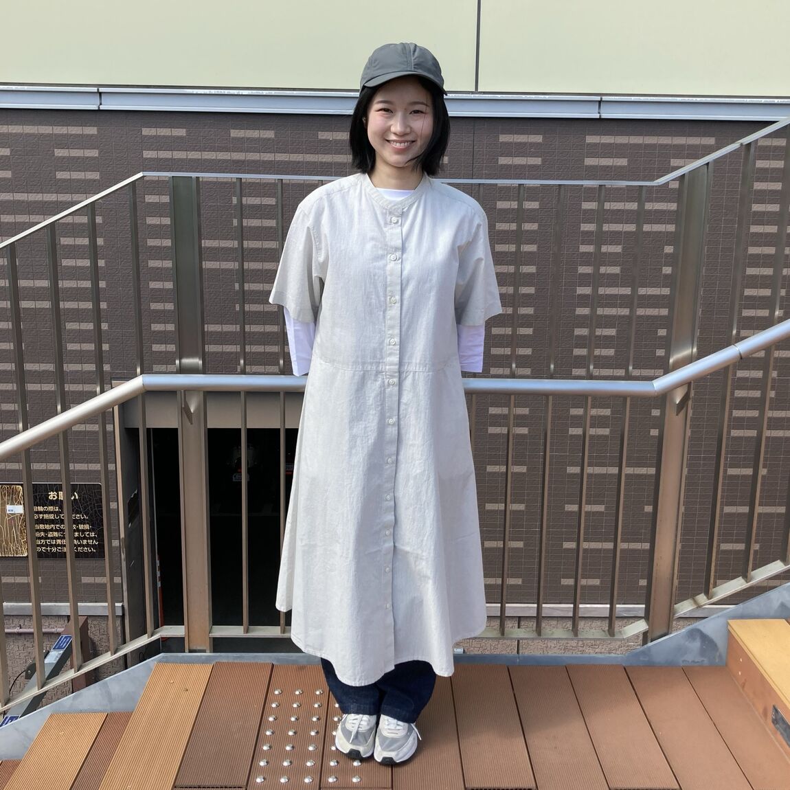 涼感　半袖シャツワンピース
