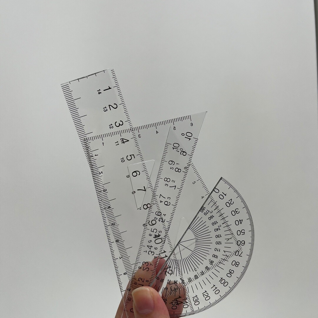 アクリル三角定規　45度