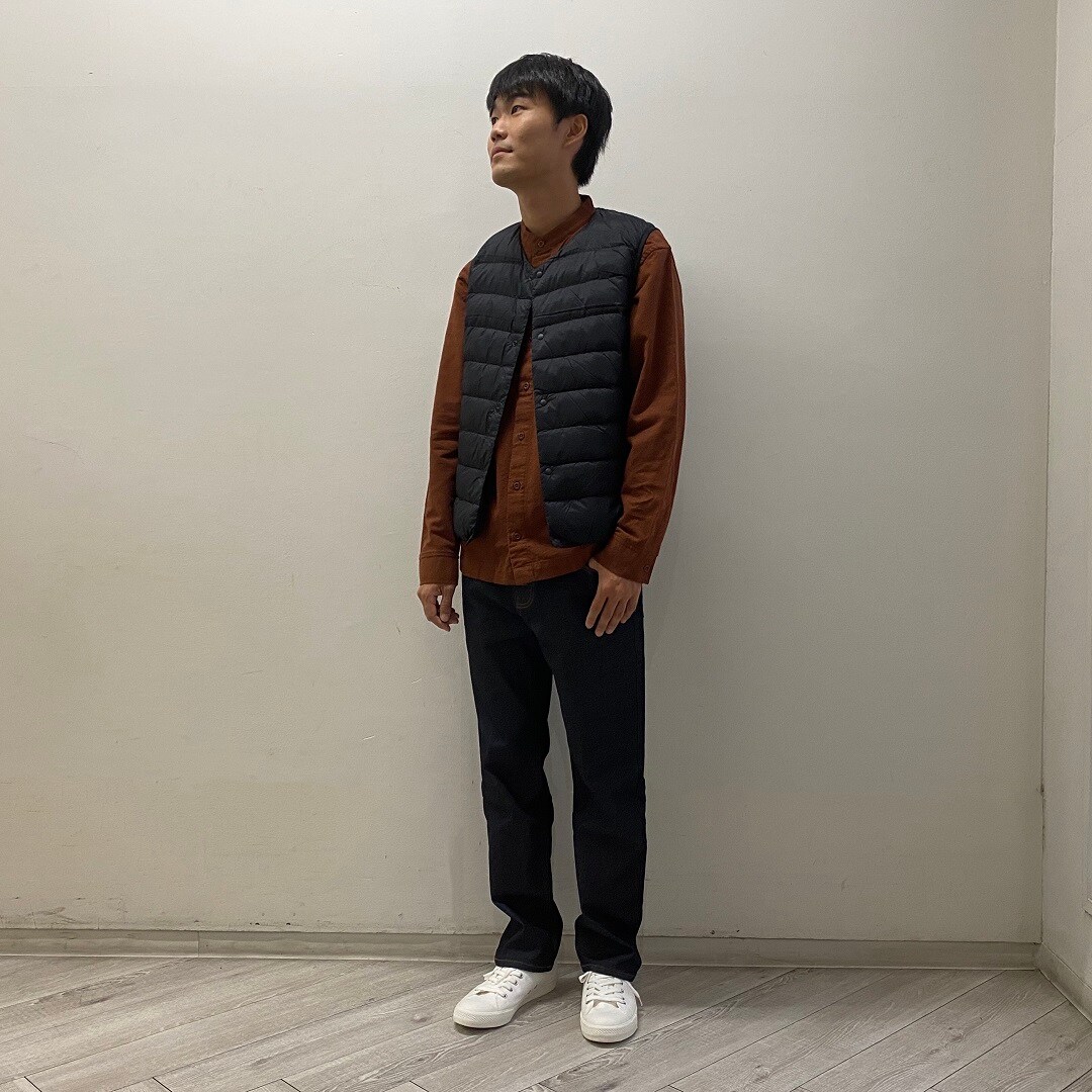 紳士ダウンベストのコーディネート