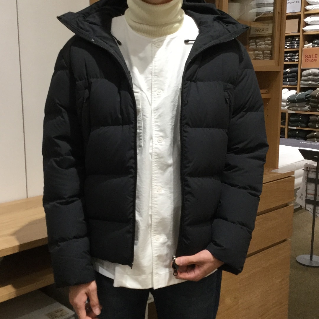 無印　MUJI　オーストラリアダウン　水を弾くフードコート　Sサイズ　黒