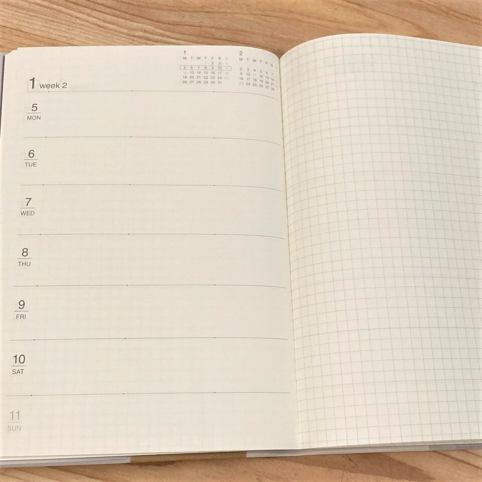【テラスモール湘南】マンスリーウィークリーノートの1週間ページの写真