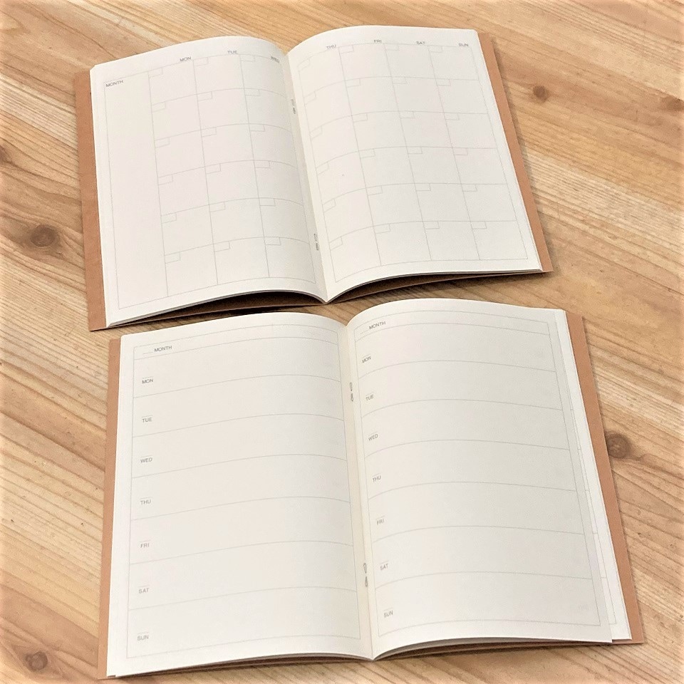 【テラスモール湘南】マンスリー型とウィークリー型のフリースケジュール帳の写真