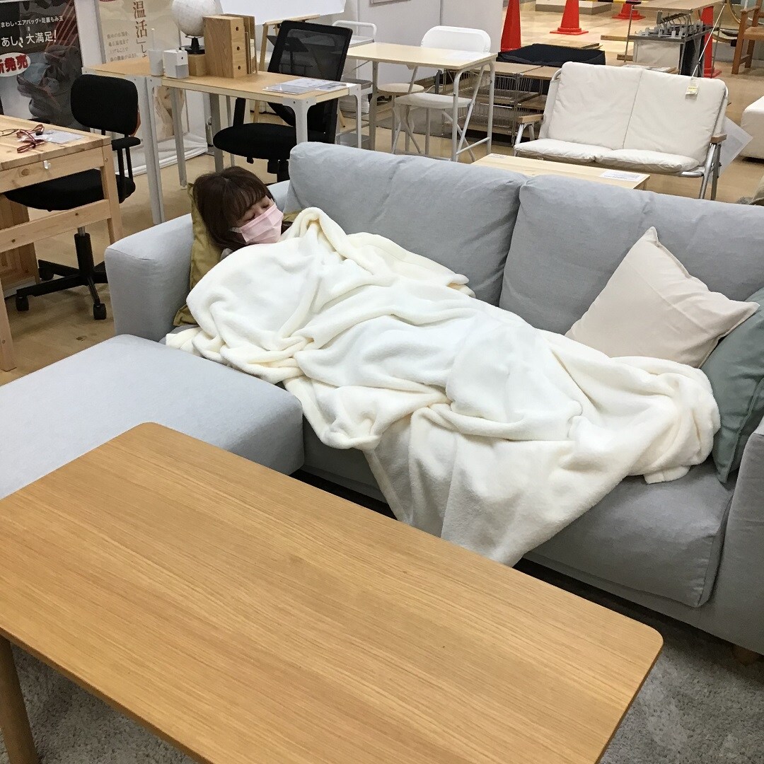薄手毛布使用写真