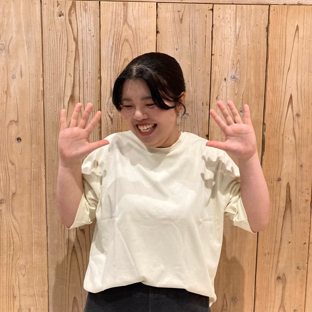 婦人　涼感UVカットクルーネックワイド半袖Ｔシャツ着用画像
