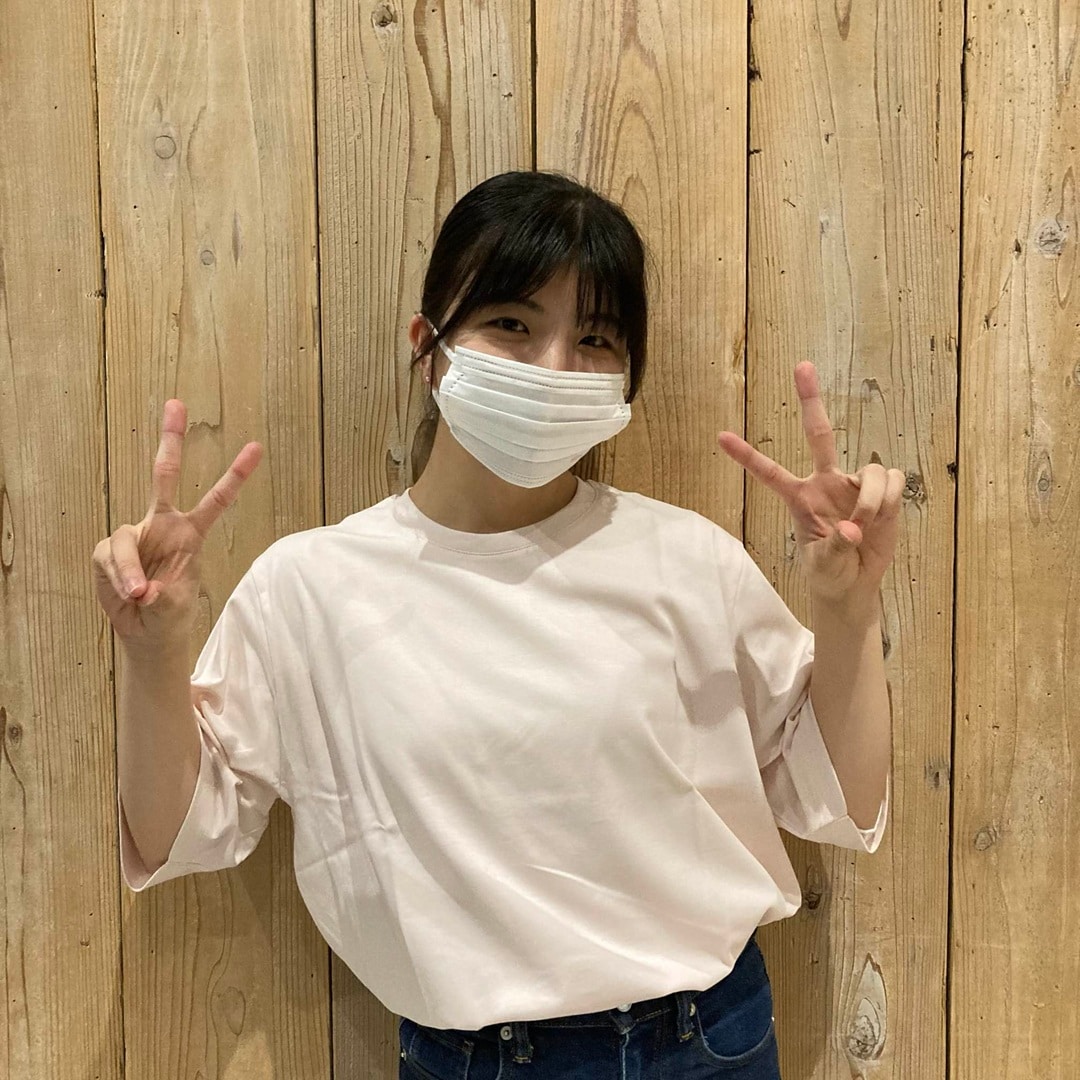 婦人　涼感UVカットクルーネックワイド半袖Ｔシャツ着用画像