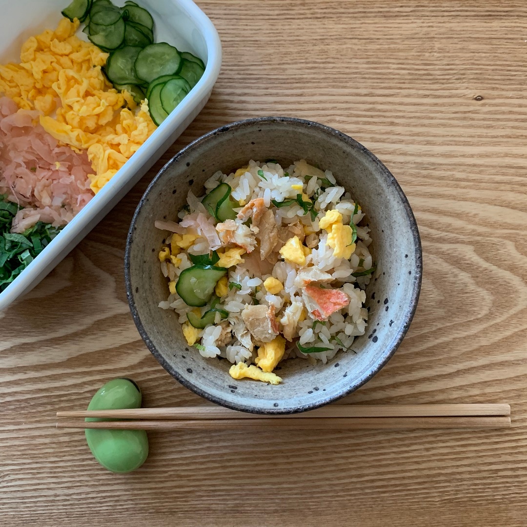 炊き込みごはんの素　金目鯛ごはん 』で炊いたごはんにも混ぜてみました。
