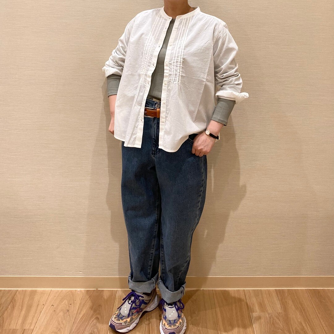 綿ボイルブラウスコーディネート