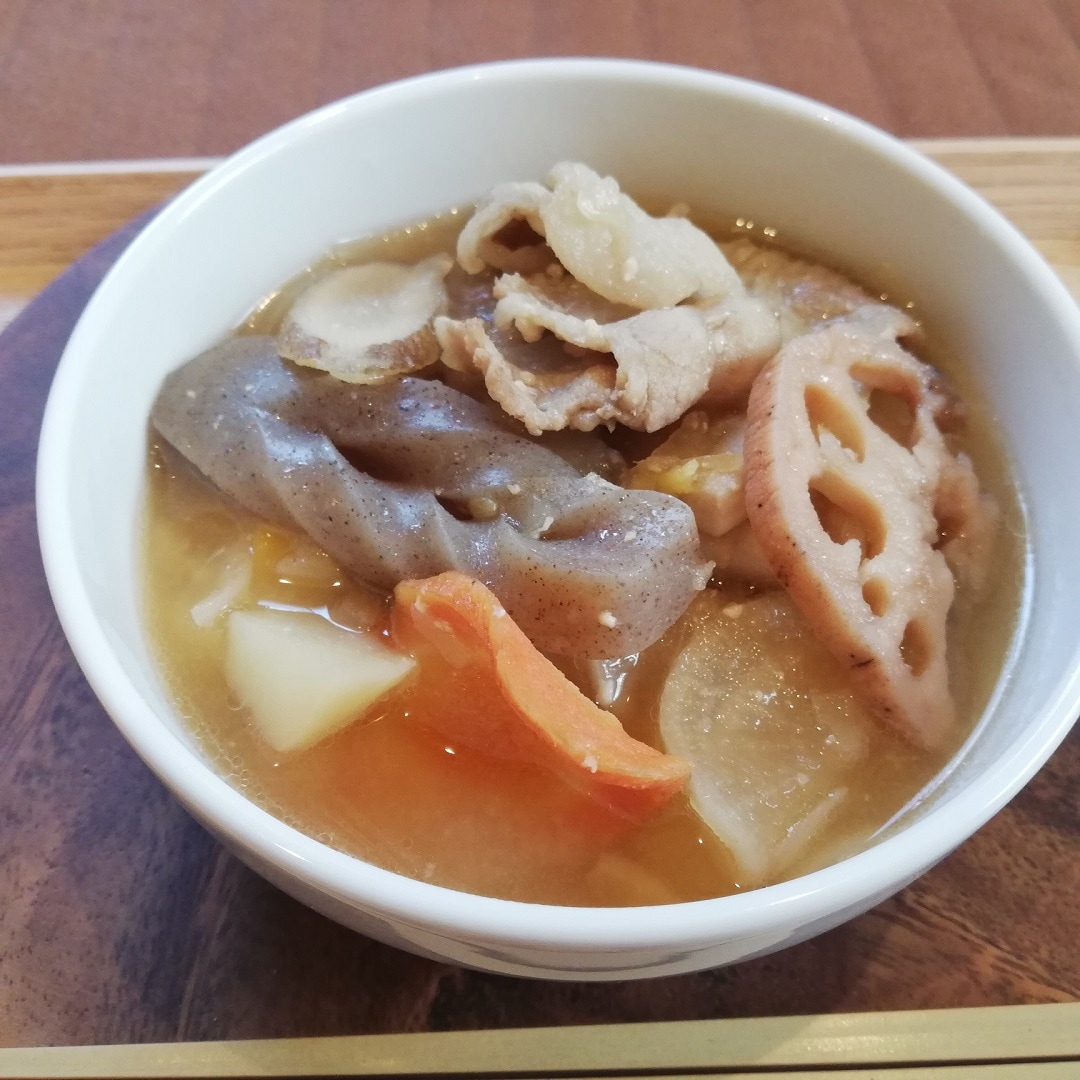 できあがった豚汁