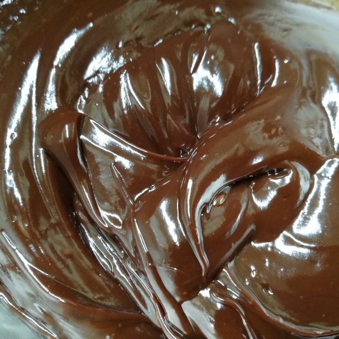 チョコレートが溶けた所