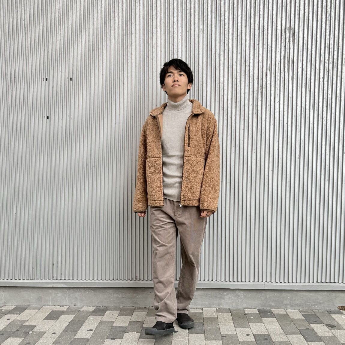 ボアフリースジャケット着用図