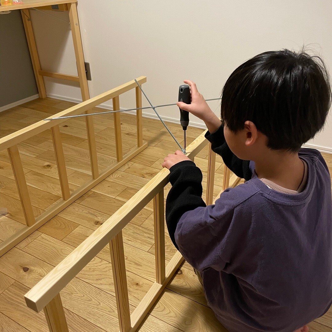 息子さん作業中