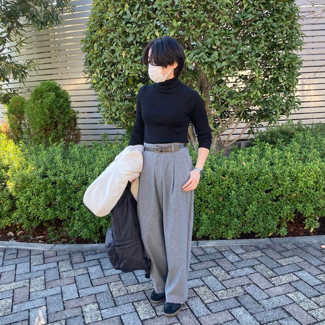 ダウンジャケットを脱いだ写真