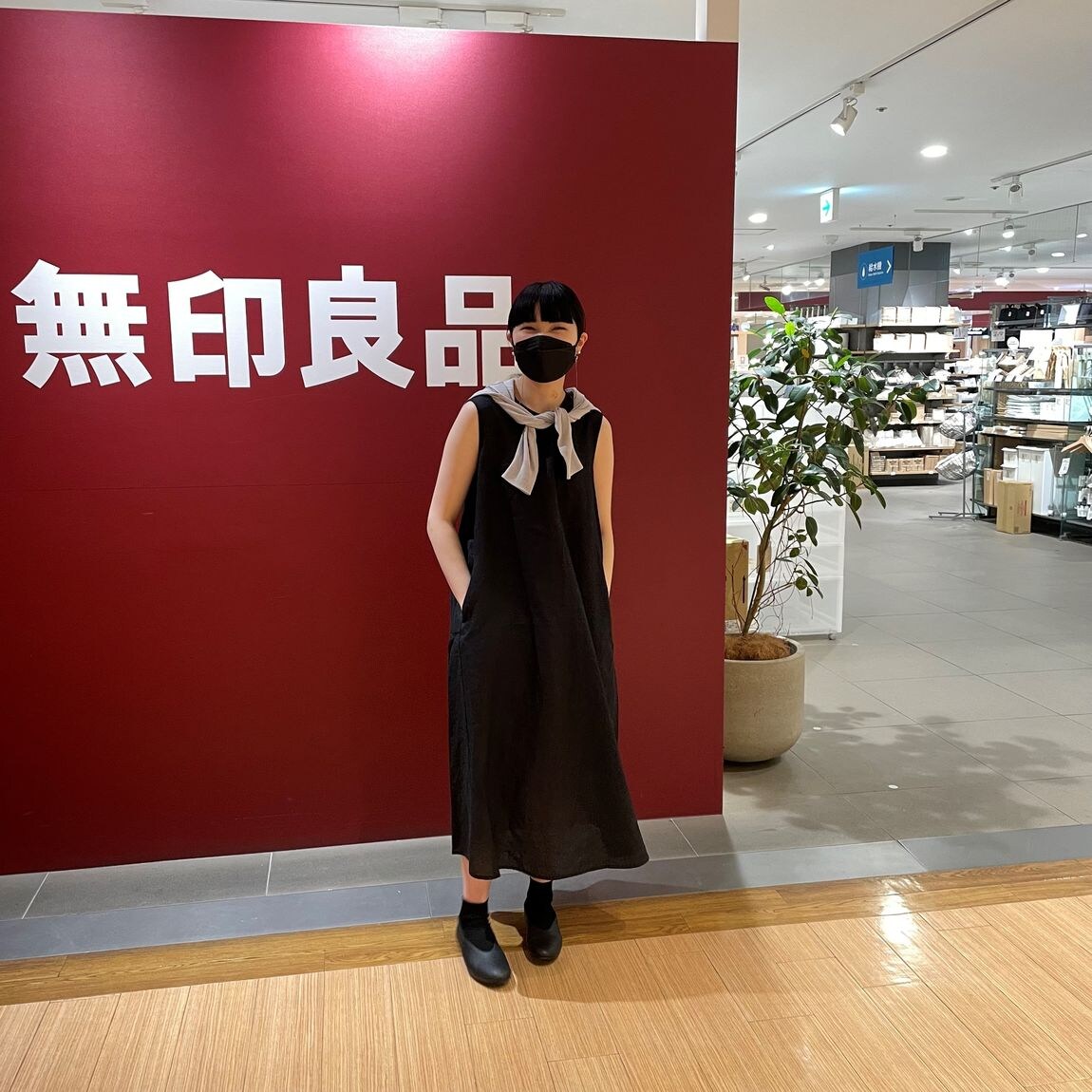 リネンワンピース　カーディガンなし