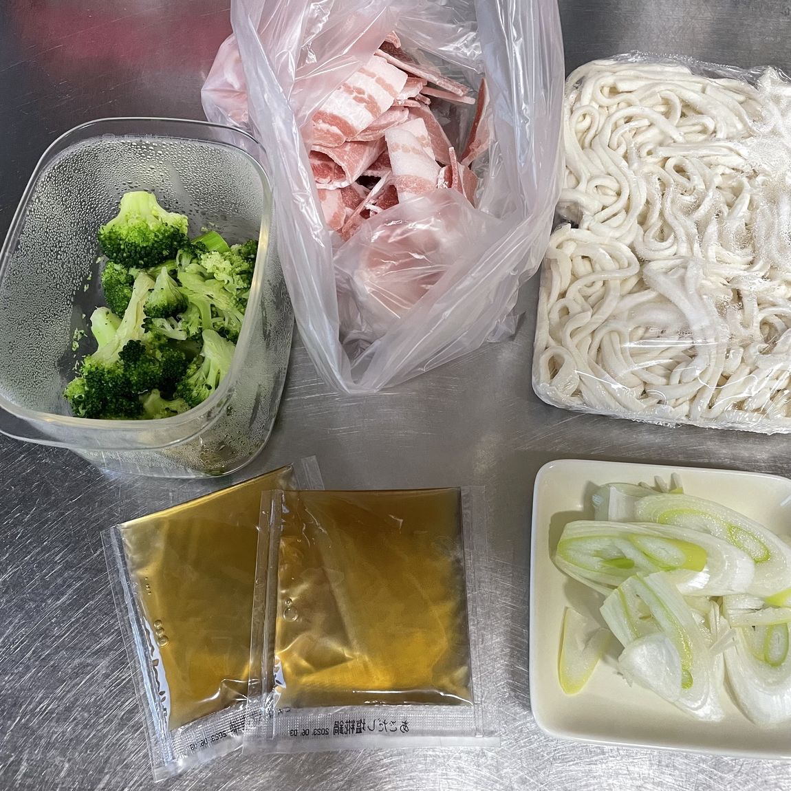 ペペロンうどん　作成過程