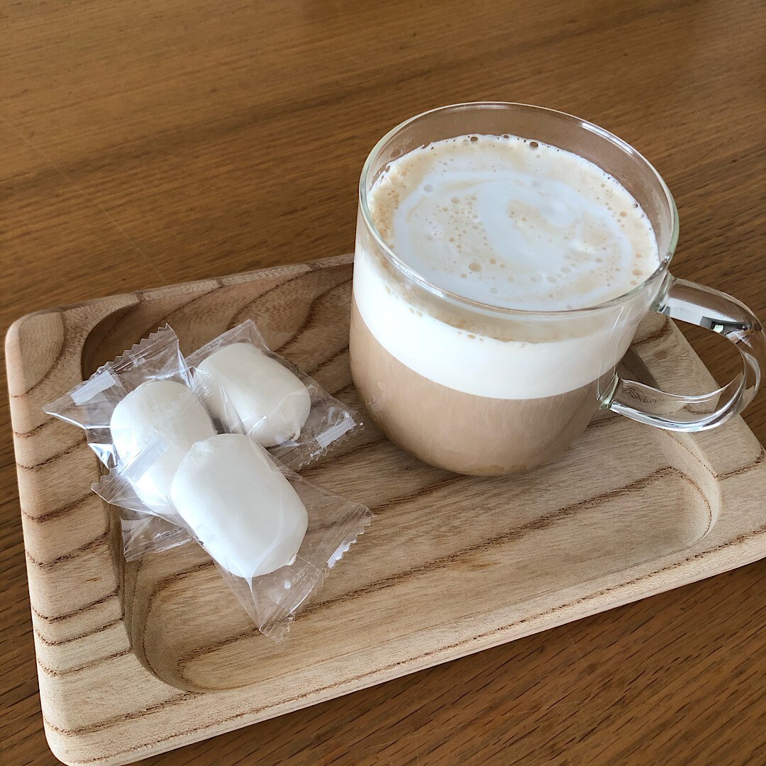 カフェオレと栗マシュマロ
