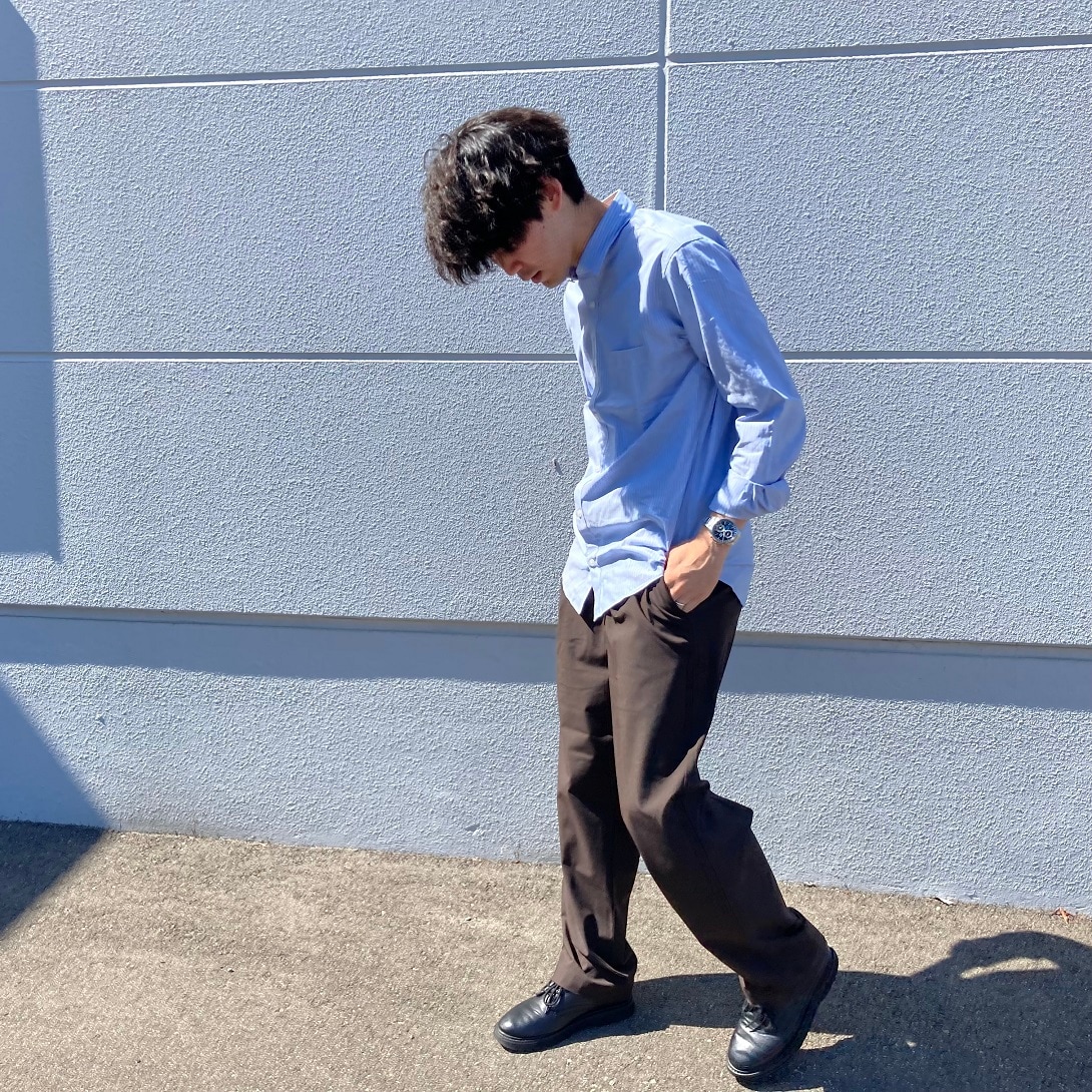 【ライフガーデン利府】洗いざらしブロード長袖シャツ/乾きやすいイージータックワイドパンツ