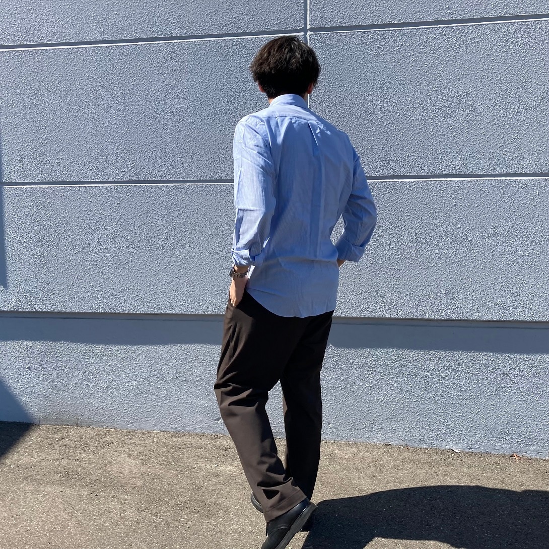 ライフガーデン利府】洗いざらしブロード長袖シャツ/乾きやすいイージータックワイドパンツ