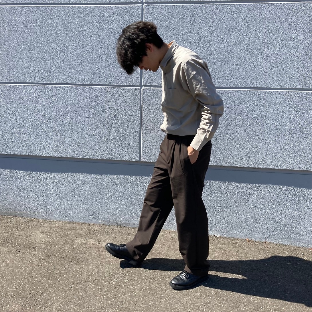 【ライフガーデン利府】洗いざらしブロード長袖シャツ、乾きやすいイージータックワイドパンツ