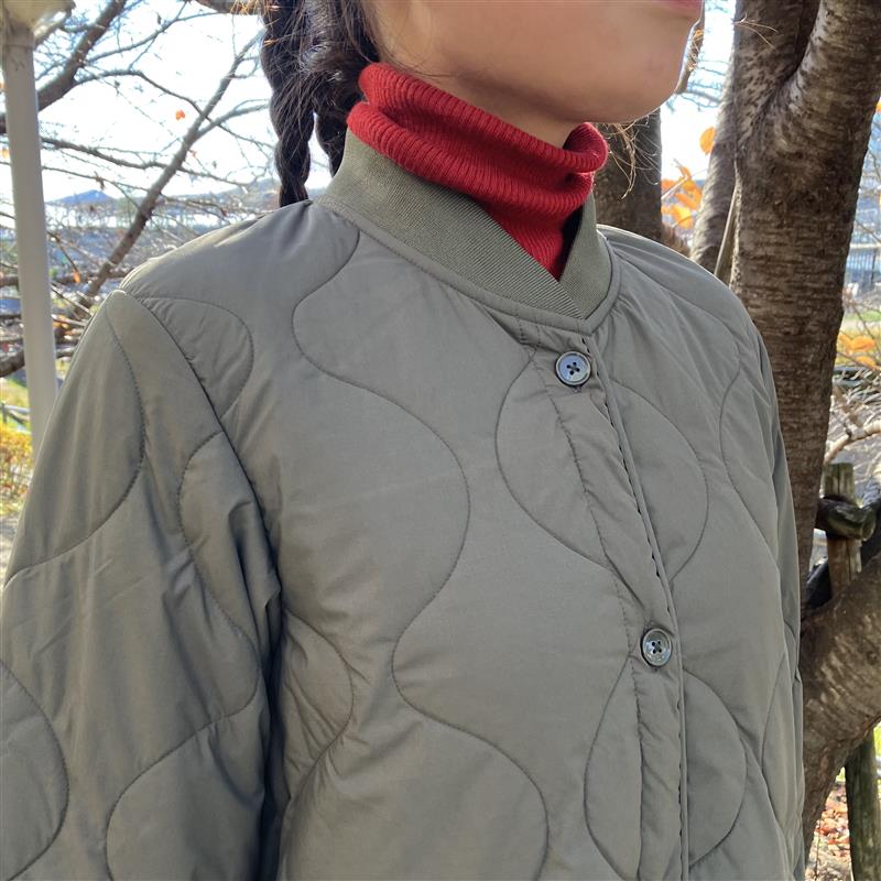 【みのおキューズモール】さっと羽織っておしゃれに防寒！「ふんわり中わたキルティングコート」 