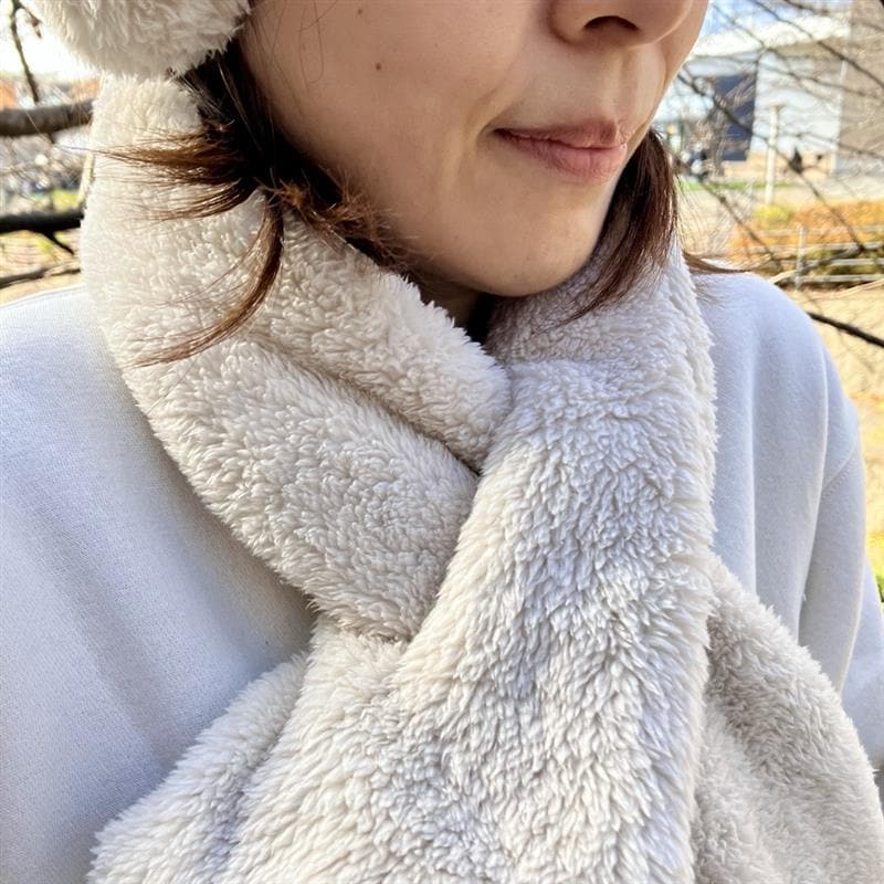【みのおキューズモール】首元あったか「再生ポリエステルあったかボアマフラー」
