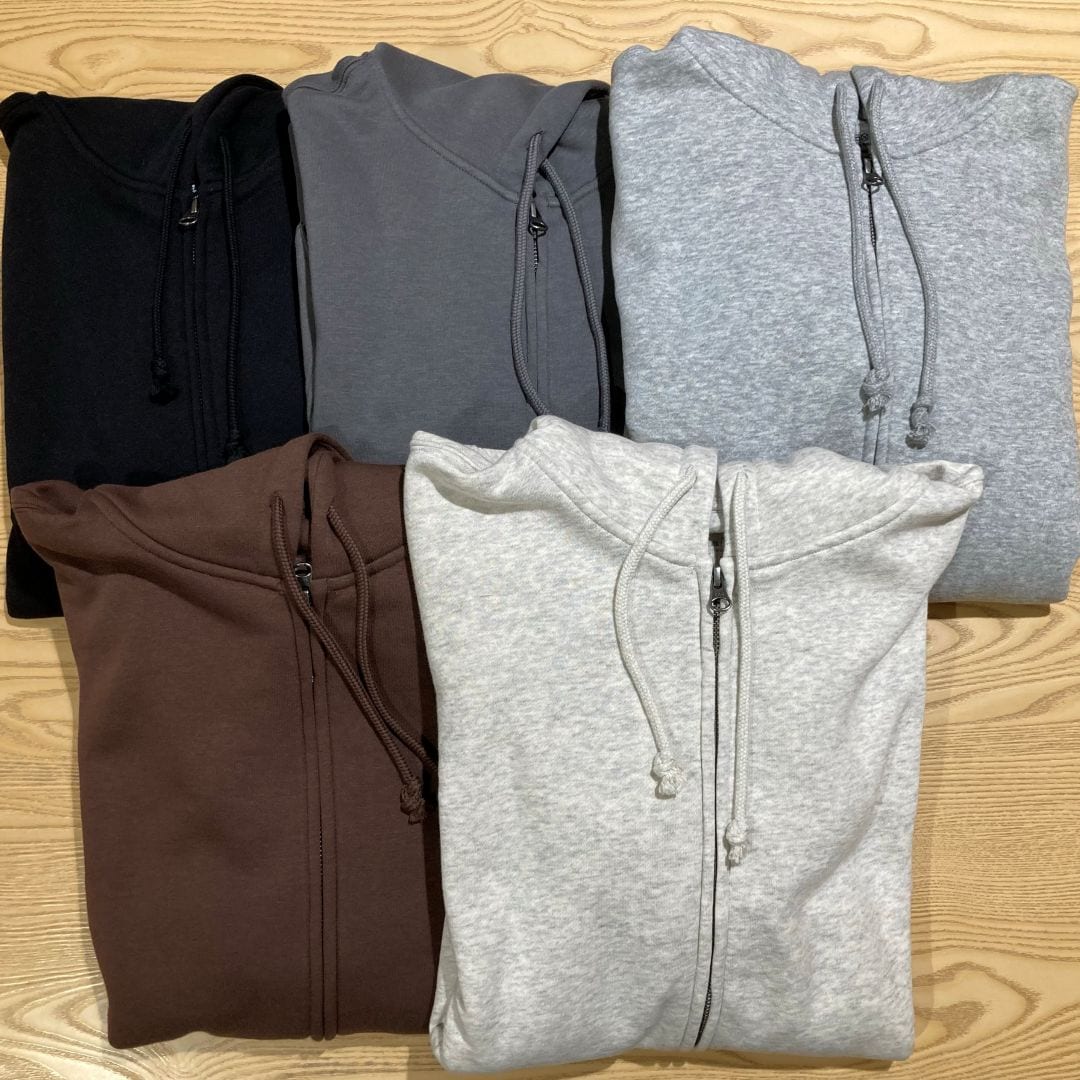 裏起毛フルジップパーカ