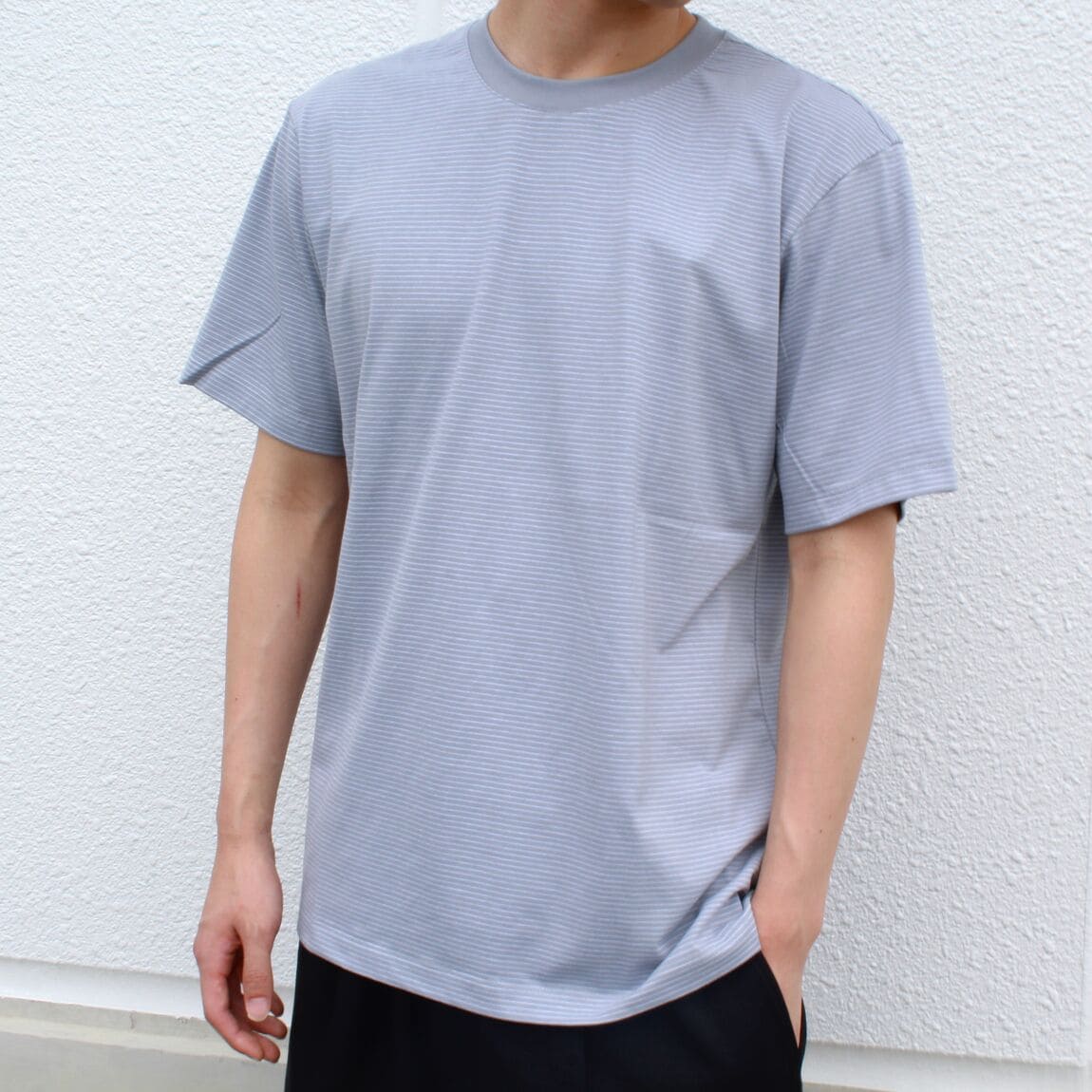 紳士　天竺編みクルーネックTシャツ
