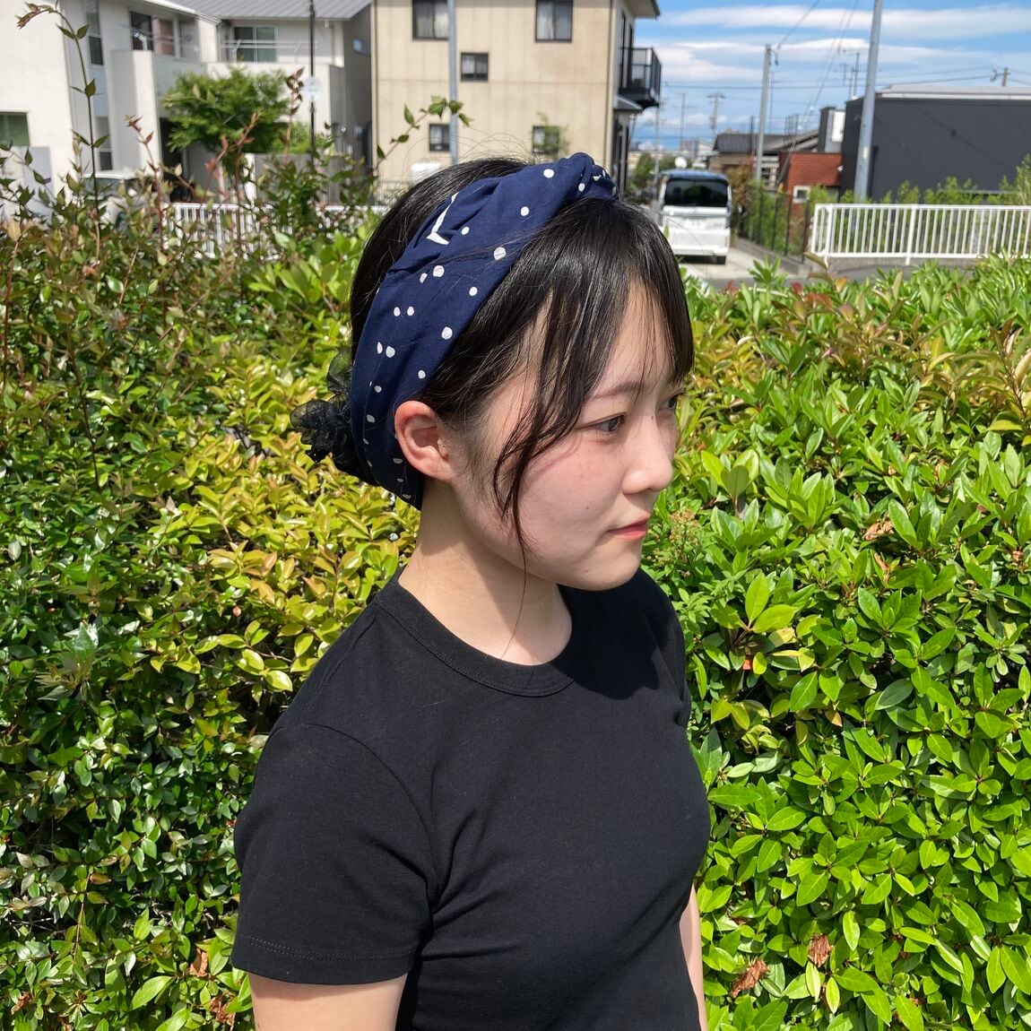 頭につけた写真