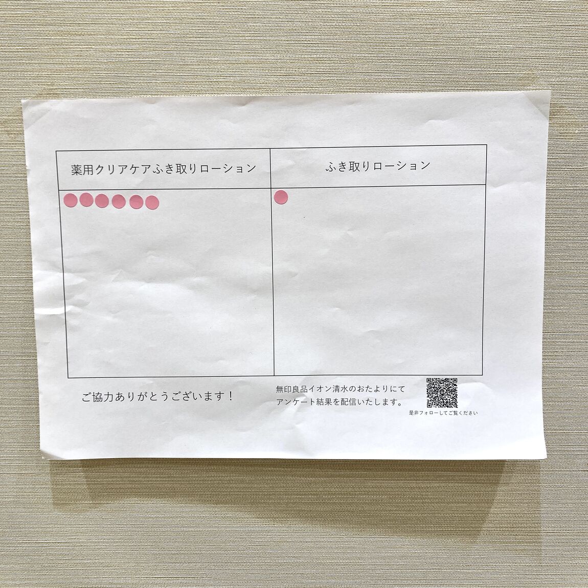 投票用紙