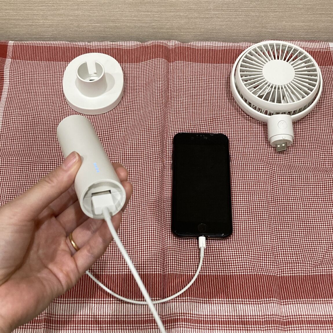 ハンディファンの充電機能を使った写真