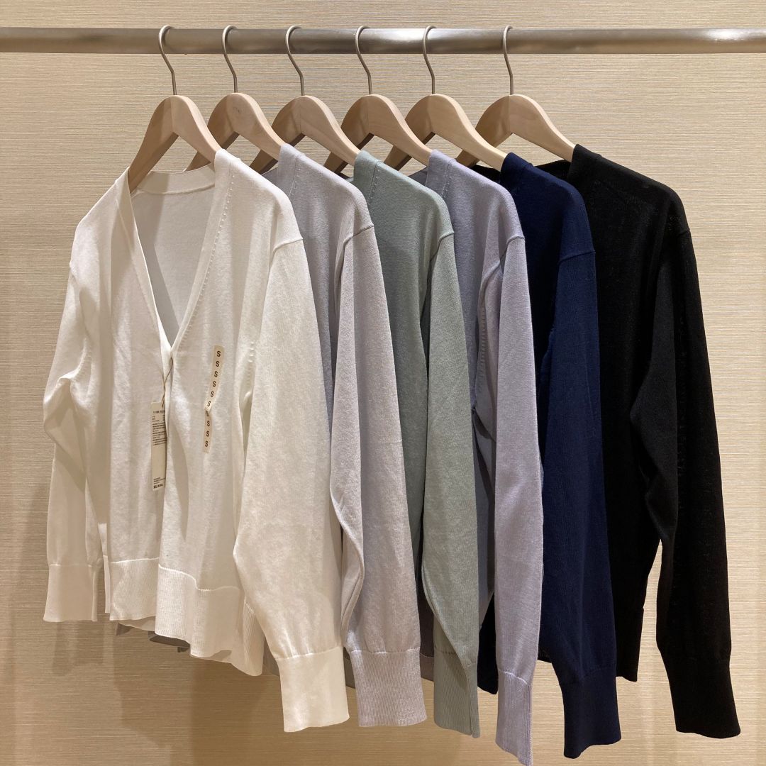 UVカットライトニットVネックカーディガン