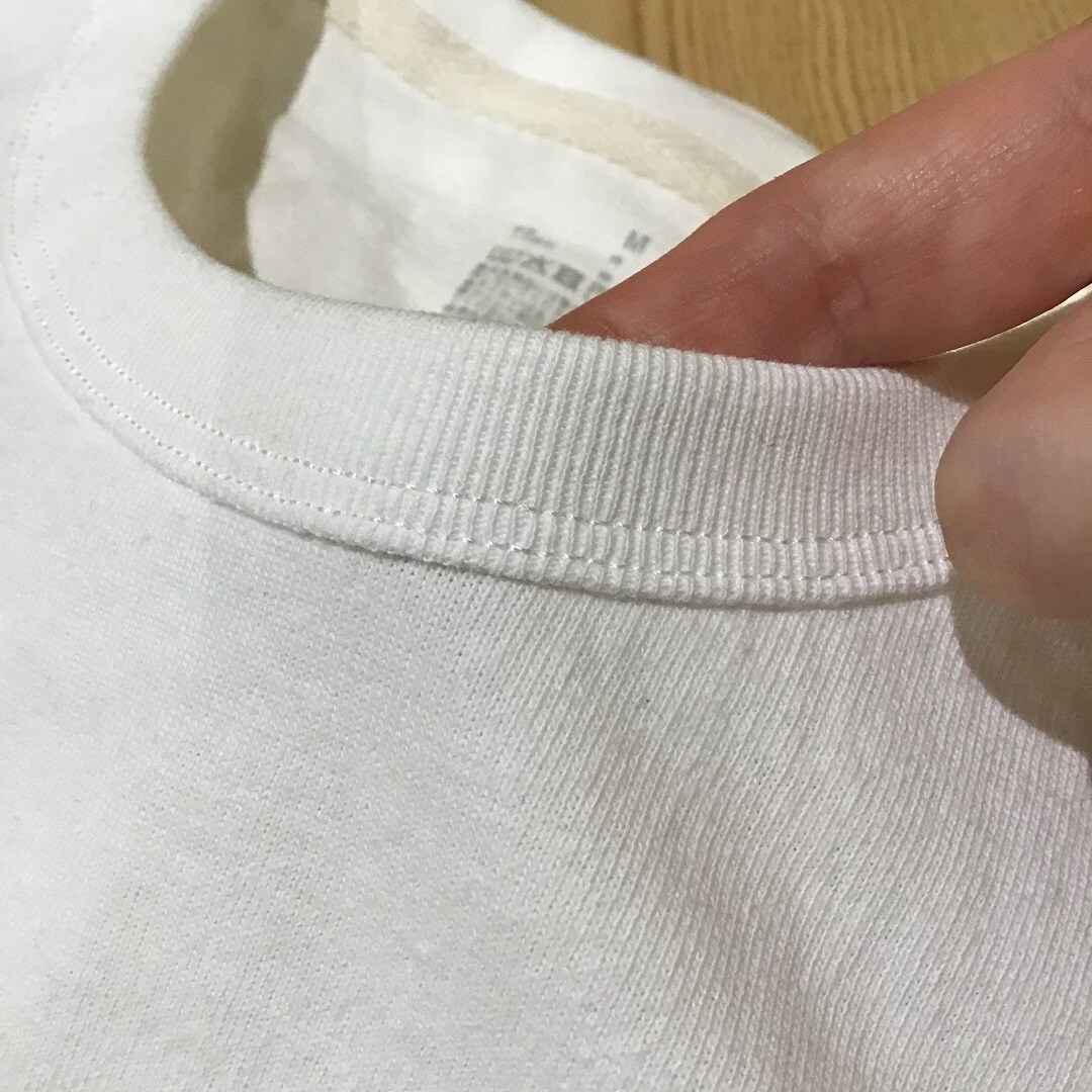 【アル・プラザ草津】太番手ポケット付きTシャツ襟のスッテチは二重