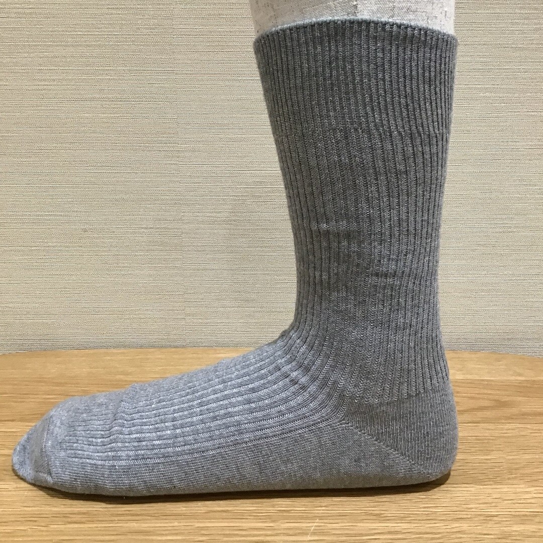 足なり直角リブ編み靴下